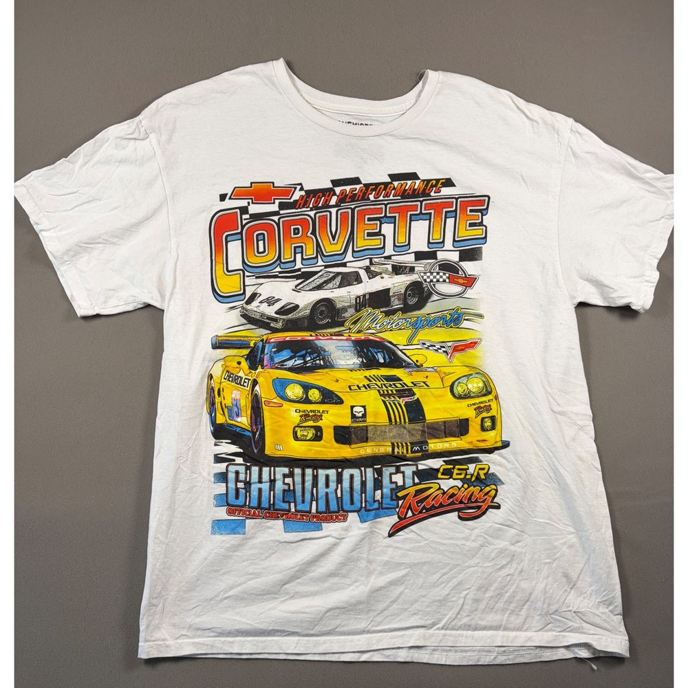 Chemistry Chevrolet Corvette Racing Graphic T-Shirt Mens Large White C6.R GM
